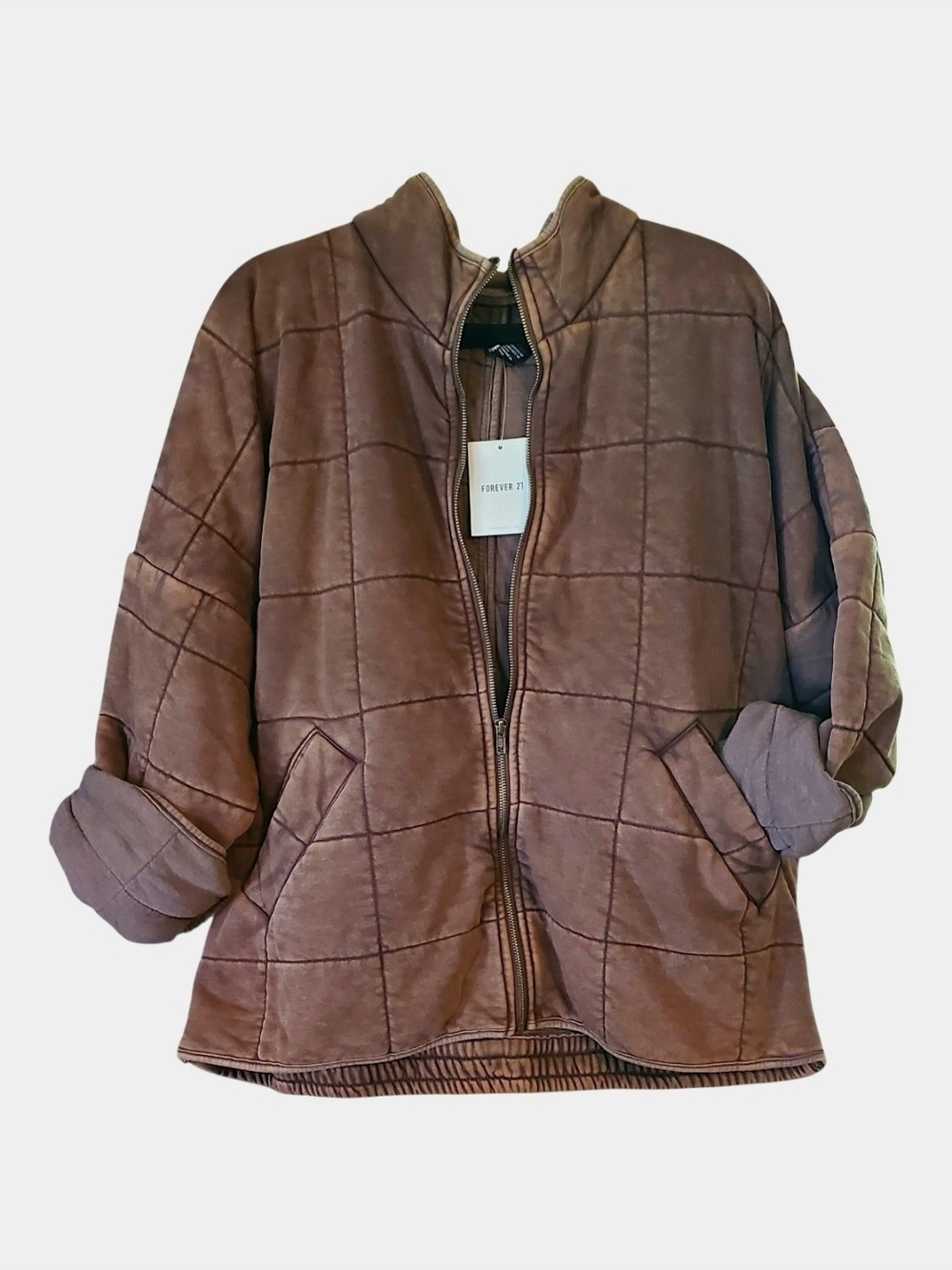 Forever 21 Quilted Zip-Up Jacket by Forever 21